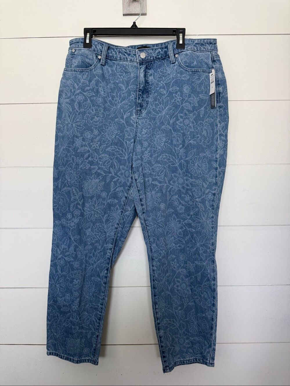 Talbots Women’s 16 Slim Ankle Jeans Rose Floral Patterned New